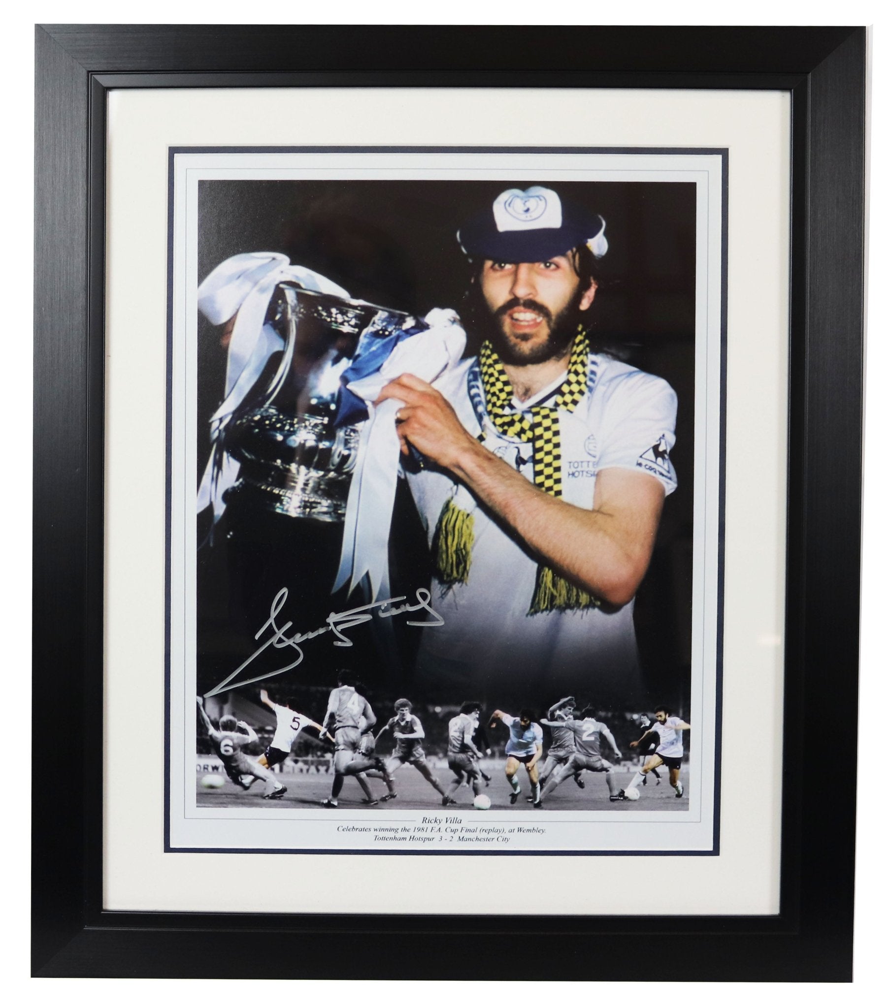 Ricky Villa Tottenham Hotspurs signed photo display - Memorabilia Framers Shop